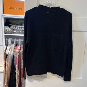 Pistola Black Ribbed Sweater with Pocket